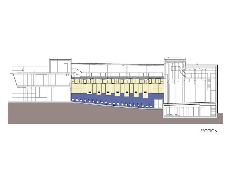 Salon Multiusos Agurain-Salvatierra (Alava) 2000 plano seccion Arquitecto Vitoria Gasteiz